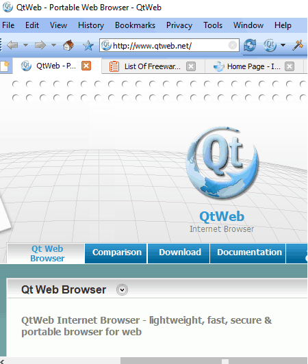 qtweb browser for windows 7